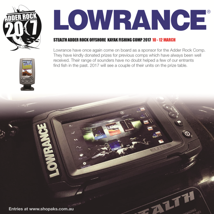 Lowrance are a Sponsor of Adder Rock 2017