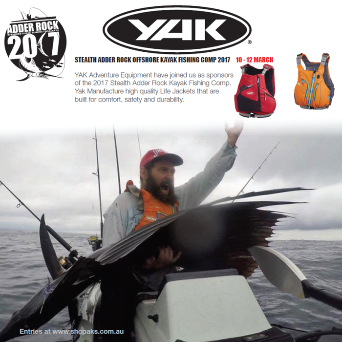 Early Bird Entries For Adder Rock will go into draw for New Yak High Back PFD