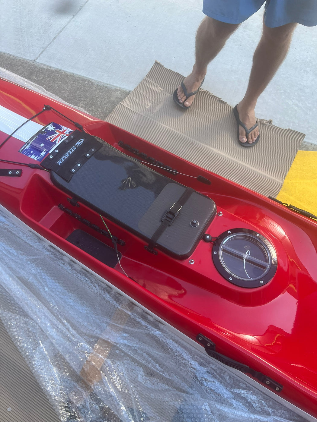 Stealth Profisha 525 Red with White Stripe — Australian Kayak Specialists